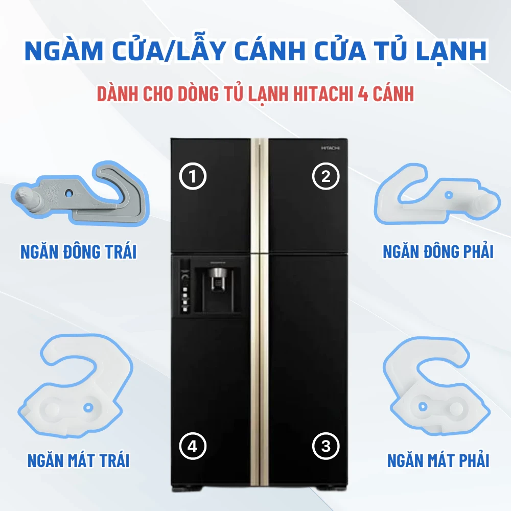 Ngàm Cửa, Gàm Cửa, Lẫy Cánh Cửa Tủ Lạnh HITACHI, Phụ Kiện Tủ Lạnh Dành Cho Các Dòng Tủ Lạnh Hitachi