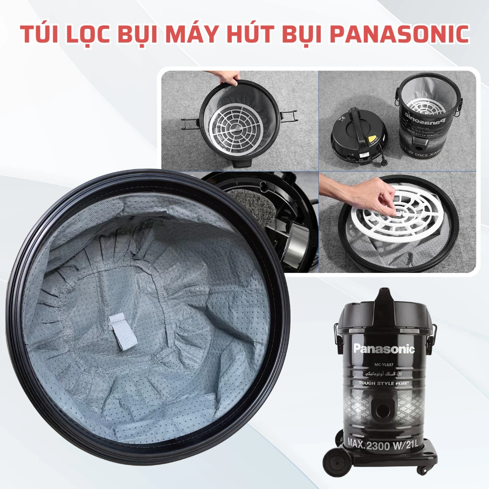 Túi Lọc Bụi Máy Hút Bụi Panasonic Model MC-YL637SN49, MC-YL631RN46, Túi Đựng Rác Máy Hút Bụi Panasonic Chuẩn Theo Máy