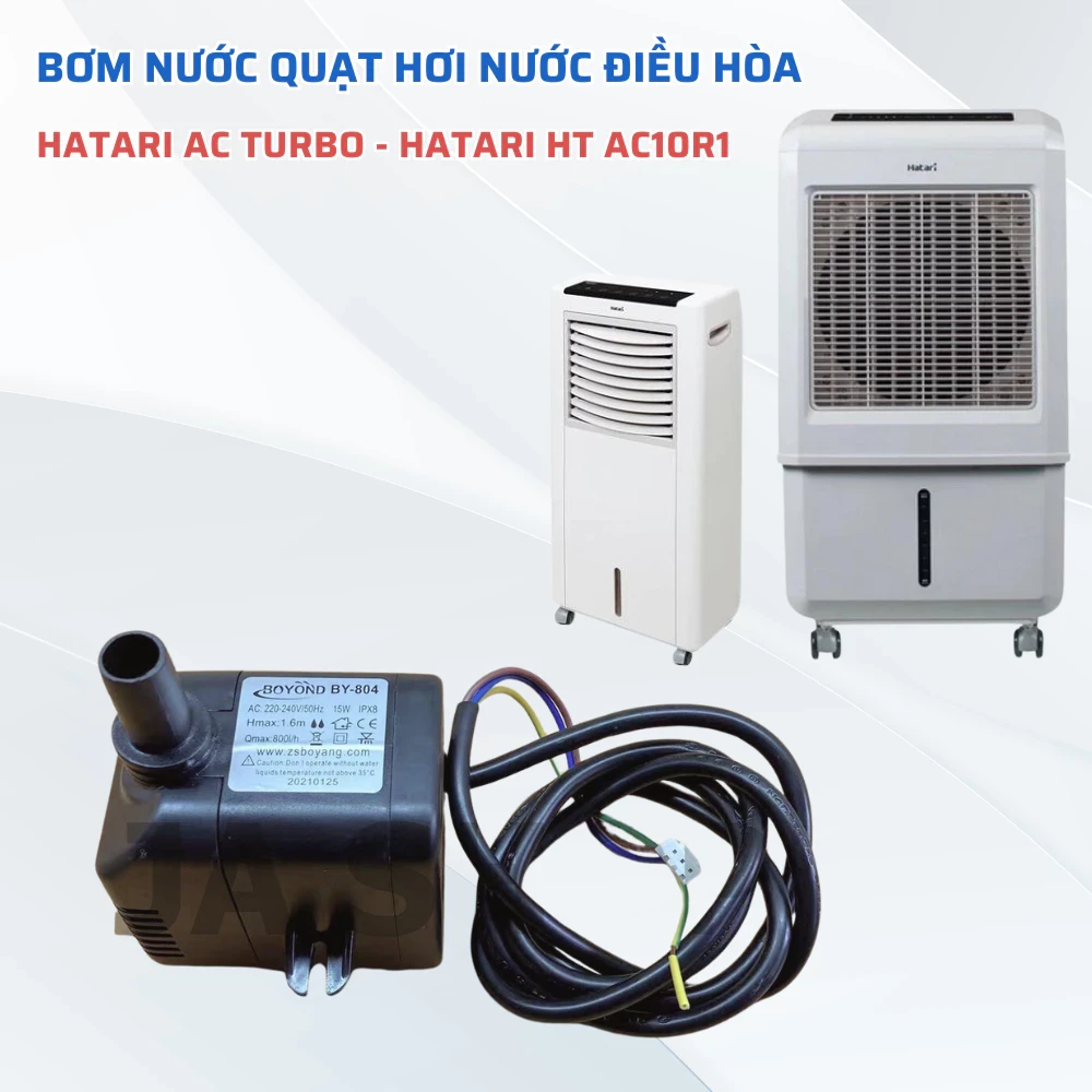 Bơm Nước Quạt Hơi Nước Điều Hòa HATARI Công Suất 15W Model AC TURBO Và HT AC10R1 Hàng Chuẩn Theo Quạt