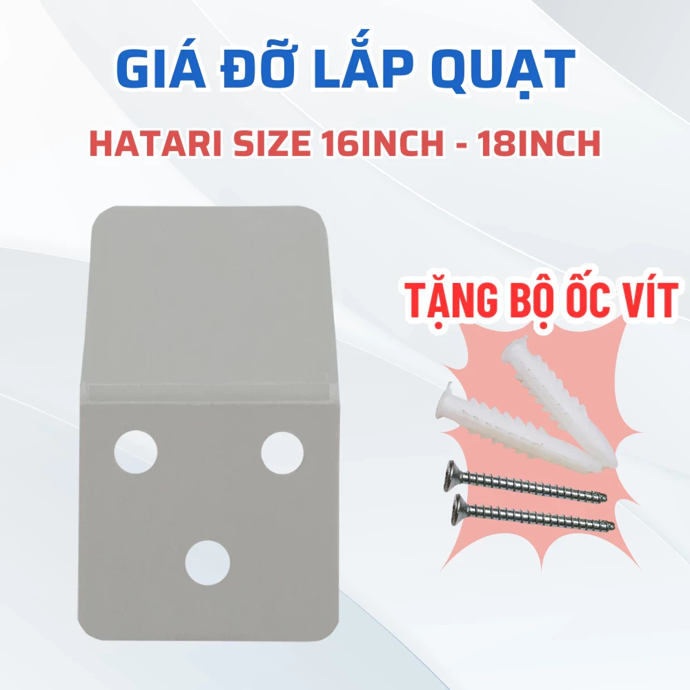 Bộ Giá Đỡ Quạt Treo Tường HATARI Kèm Vít Nở Chuẩn Theo Quạt, Giá Đỡ Quạt Treo Tường, Móc Treo Quạt Treo Tường Hatari