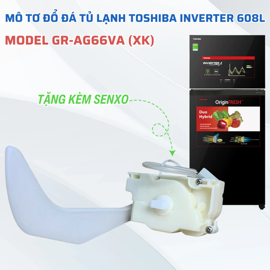 Mô Tơ Đổ Đá Tủ Lạnh TOSHIBA 608L Model GR-AG66VA (XK) Chuẩn Theo Tủ, Motor Đổ Đá Tự Động Tủ Lạnh Toshiba